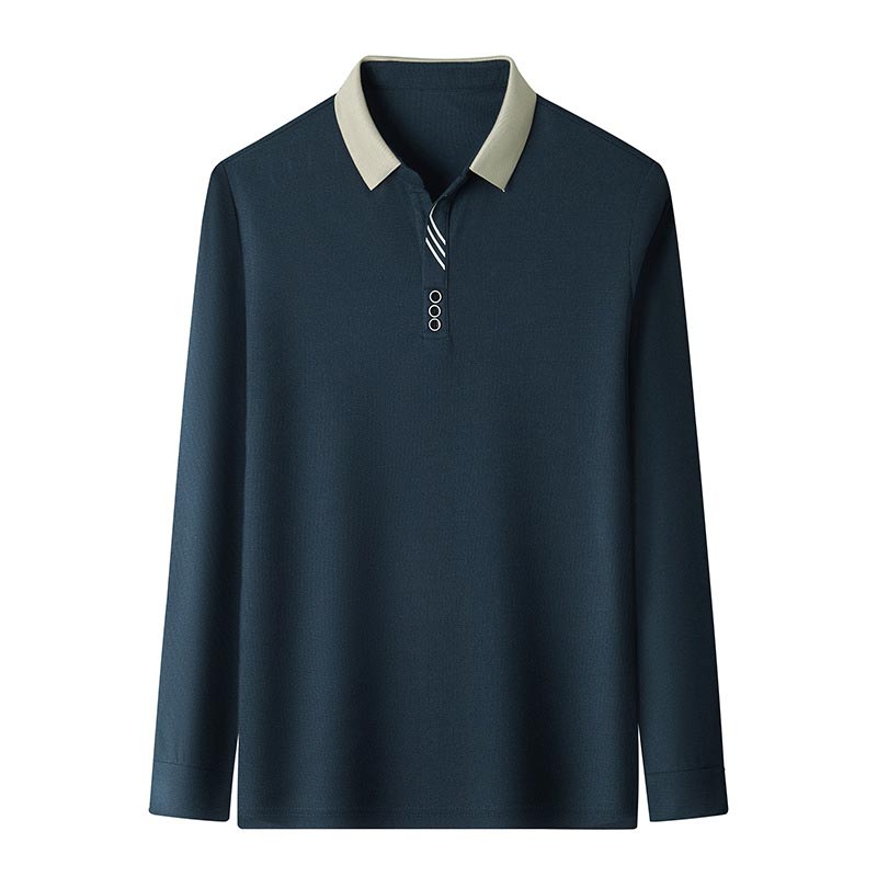 Men's Business Casual Solid Color Lapel Base T-shirt(50% OFF)