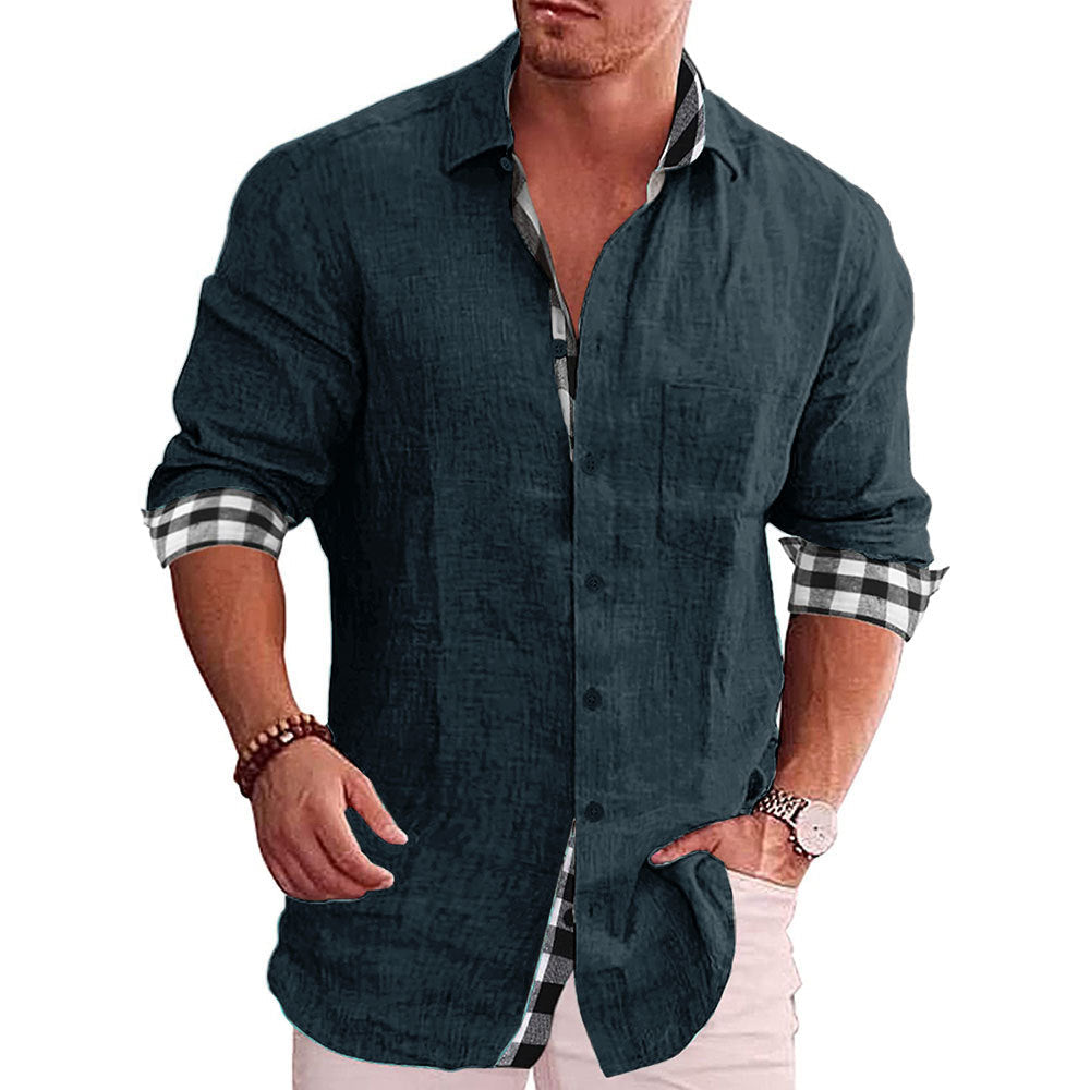 Summer Gentleman Paneled Casual Buttons Pocket Blouse