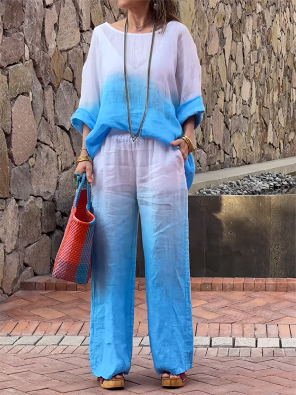👗Women's Casual Comfortable Gradient Two-piece Set