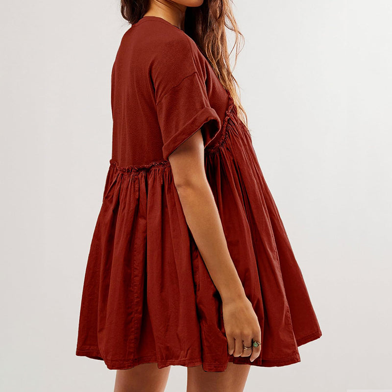 đ„Womenâs Summer Pleated Babydoll Dress with Pockets