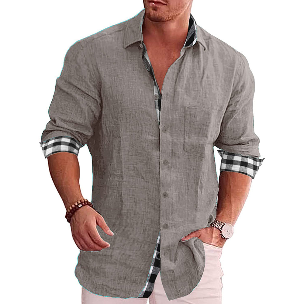 Summer Gentleman Paneled Casual Buttons Pocket Blouse