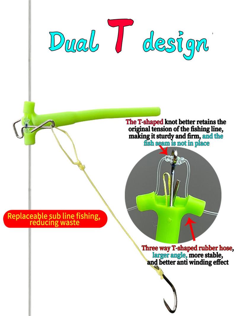 Anti-tangle Tandem Fishing Hooks with Organizer