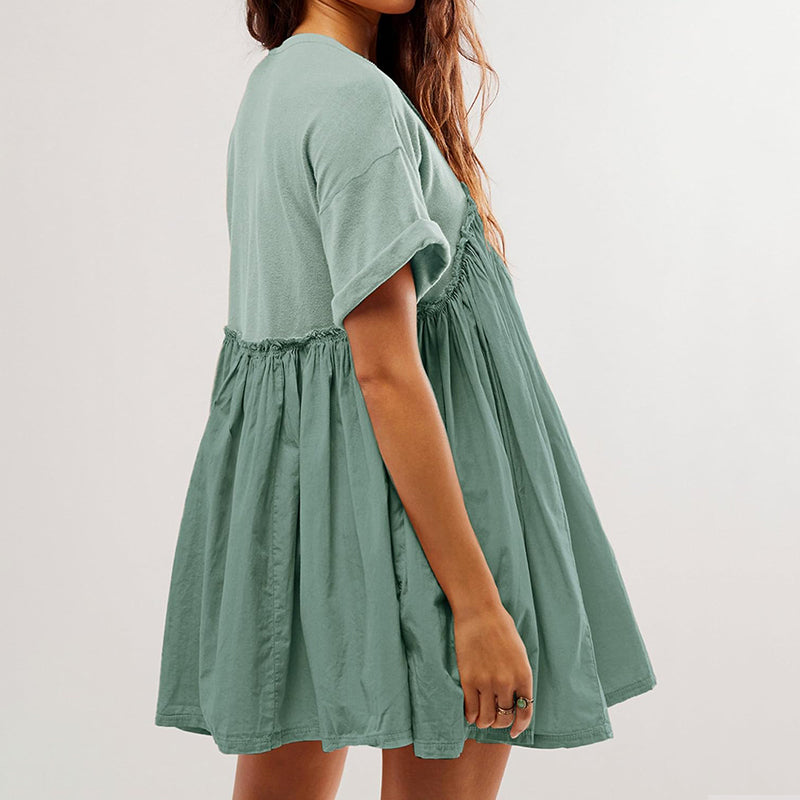 đ„Womenâs Summer Pleated Babydoll Dress with Pockets