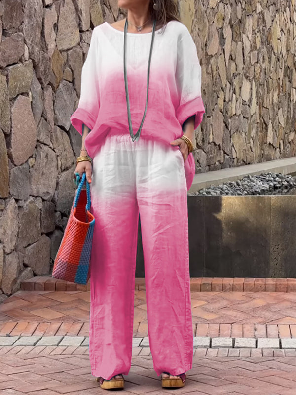 👗Women's Casual Comfortable Gradient Two-piece Set
