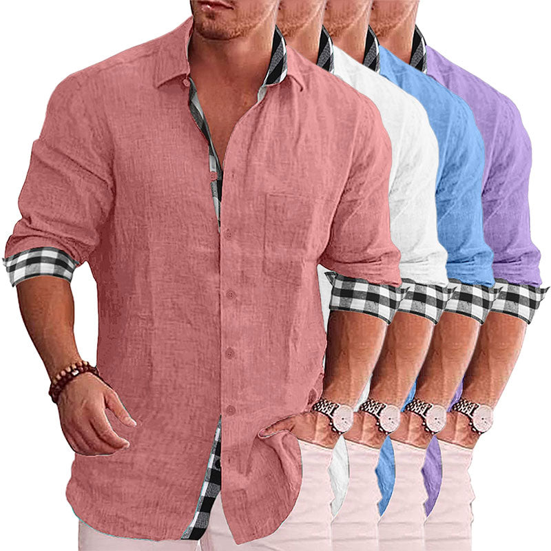 Summer Gentleman Paneled Casual Buttons Pocket Blouse