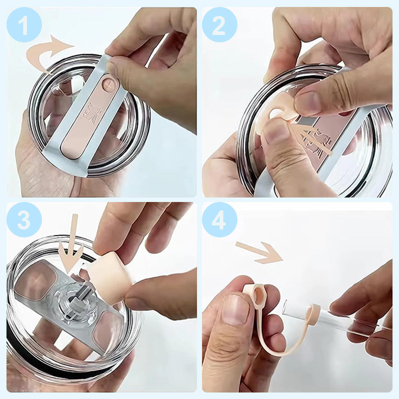 Silicone Spill Stopper Straw Cover for Stanley Cup