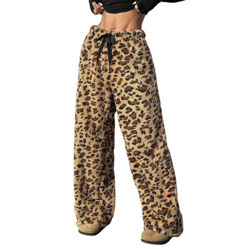 ☁️ Cozy Everyday Comfort | Women's Plush Plaid Wide-Leg Pants