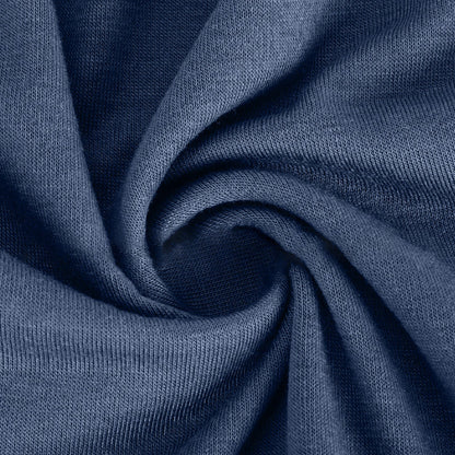 Women's Round Neck Pleated Solid Colour Dress