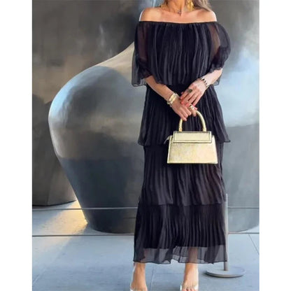 💃 Elegant Chiffon Cake Long Dress