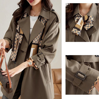 Women's Slimming Mid-Length Lapel Trench Coat