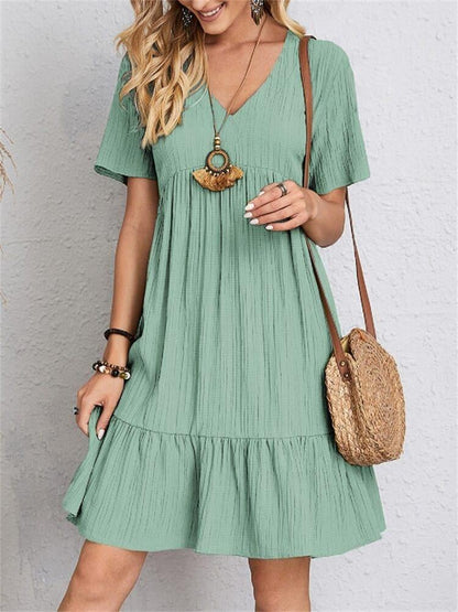 💃Loose Casual Tie Waist Flowy Dress👚