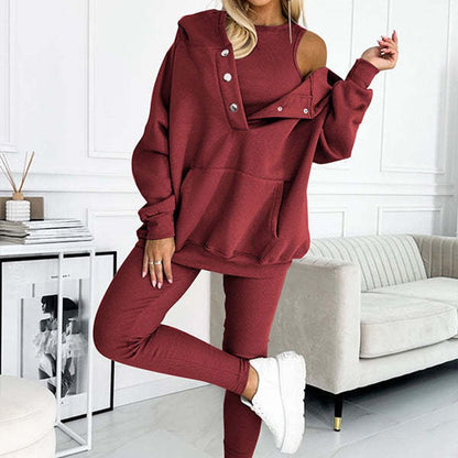 Hooded Casual and Comfortable Sweatshirt Suit