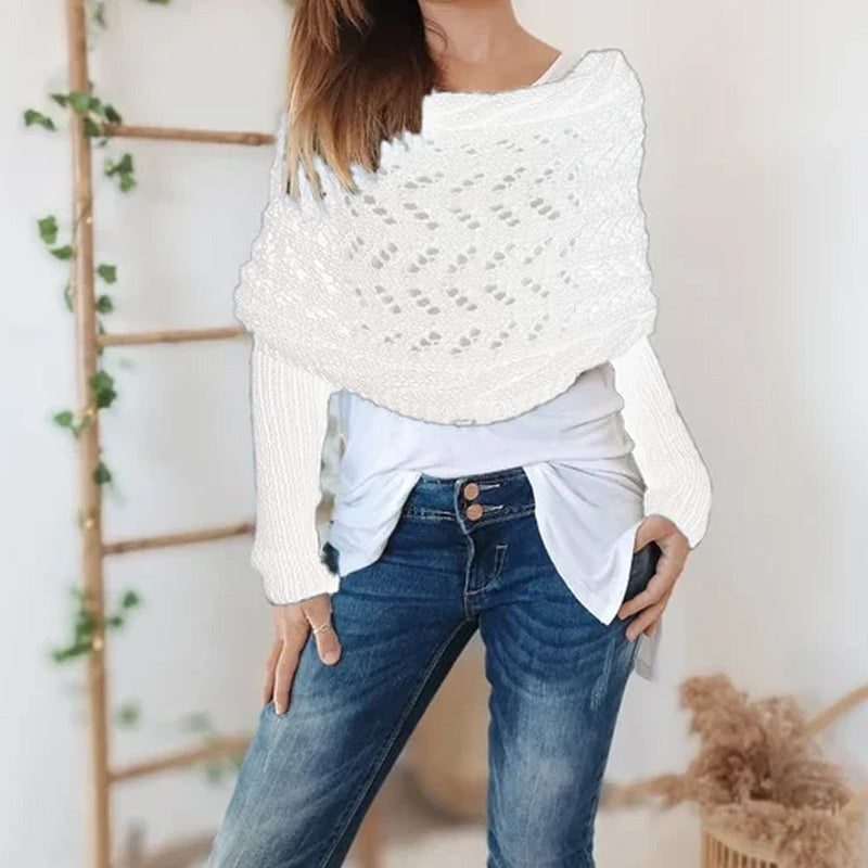 🔥Women’s Knitted Cut-Out Shawl Poncho Wrap