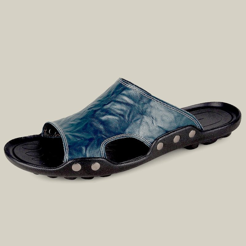 Men's Leather Slide Sandals