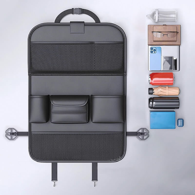 Car Backseat Organizer with Foldable Table Tray