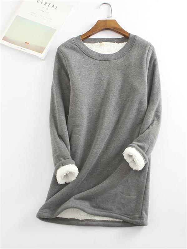 Women's Cotton Round Neck Solid Sweatshirt