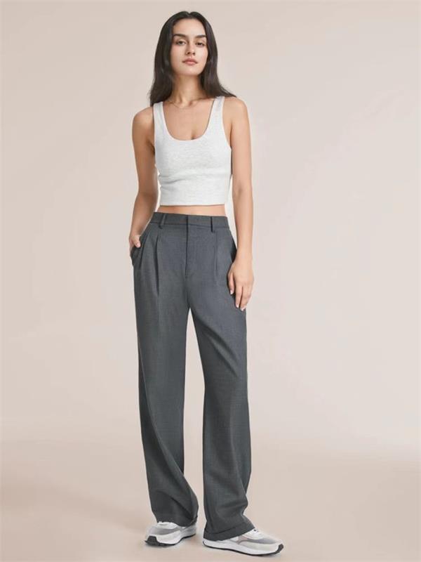 High Waist Tailored Wide Leg Pants