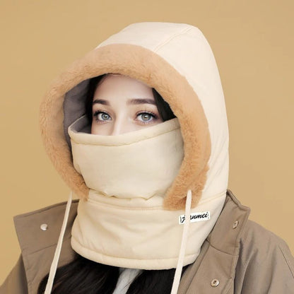 Plush-lined Thickened Thermal Hat with Face Mask for Men and Women