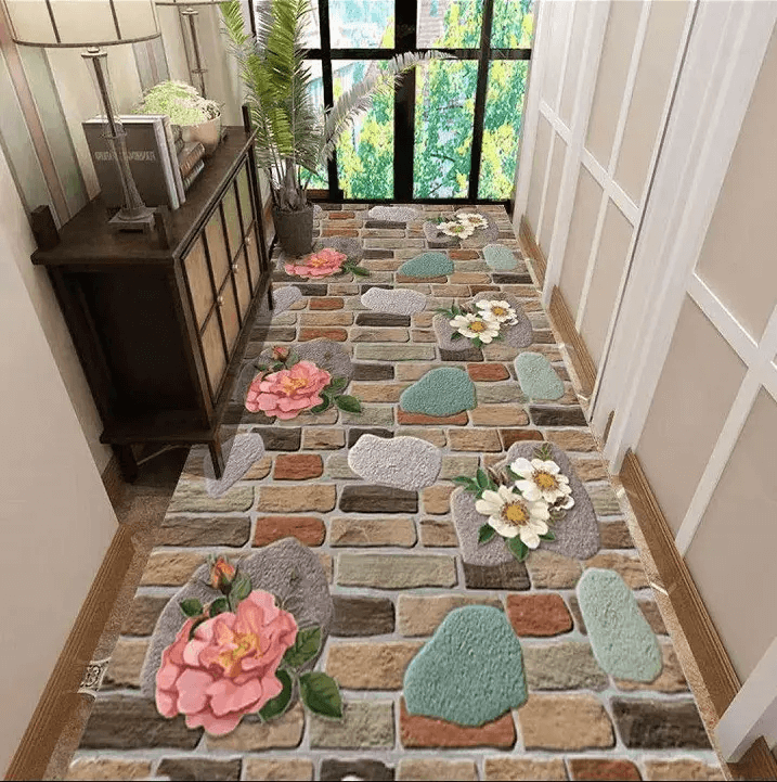 Cut-out 3D Carpet With Floral Flooring