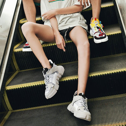 Color blocking streetwear sneaker for couple