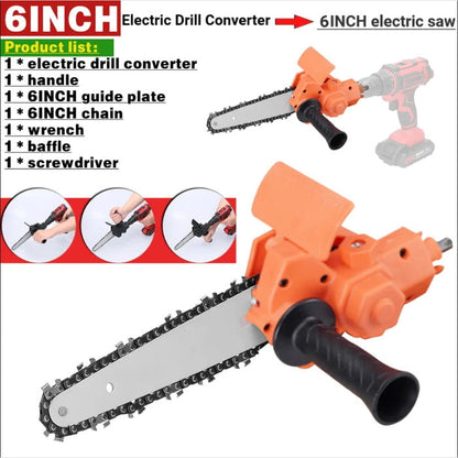 6 Inch Electric Drill Modified To Electric Chainsaw Drill Attachment