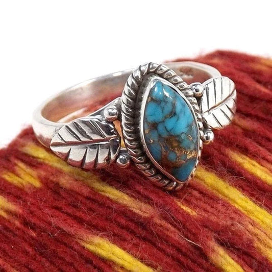 Vintage Turquoise Leaf Ring