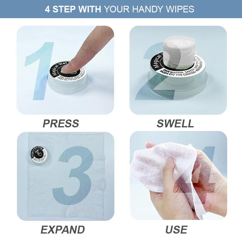 Disposable Portable Press-On Disinfectant Wipes