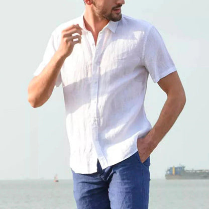 Men's Solid Color Short-sleeved Shirt