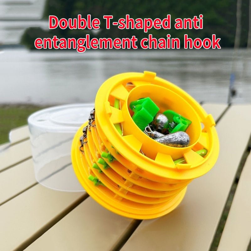 Anti-tangle Tandem Fishing Hooks with Organizer