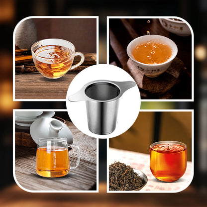 🎉Winter Hot Sale🎉Stainless Steel Tea Filter with Double Handles & Lid