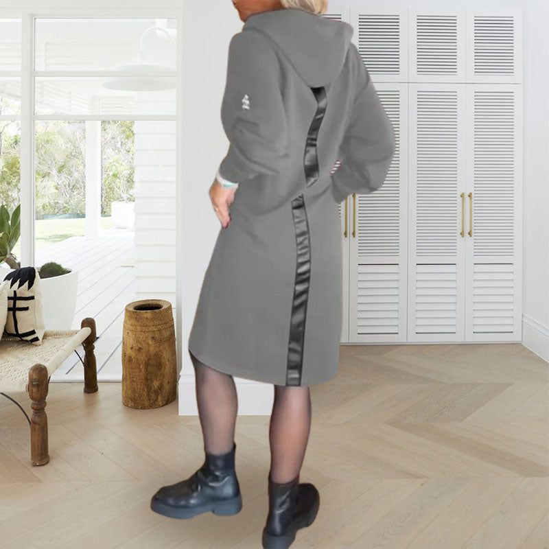 Women's Padded Hoodie Dress with Pockets