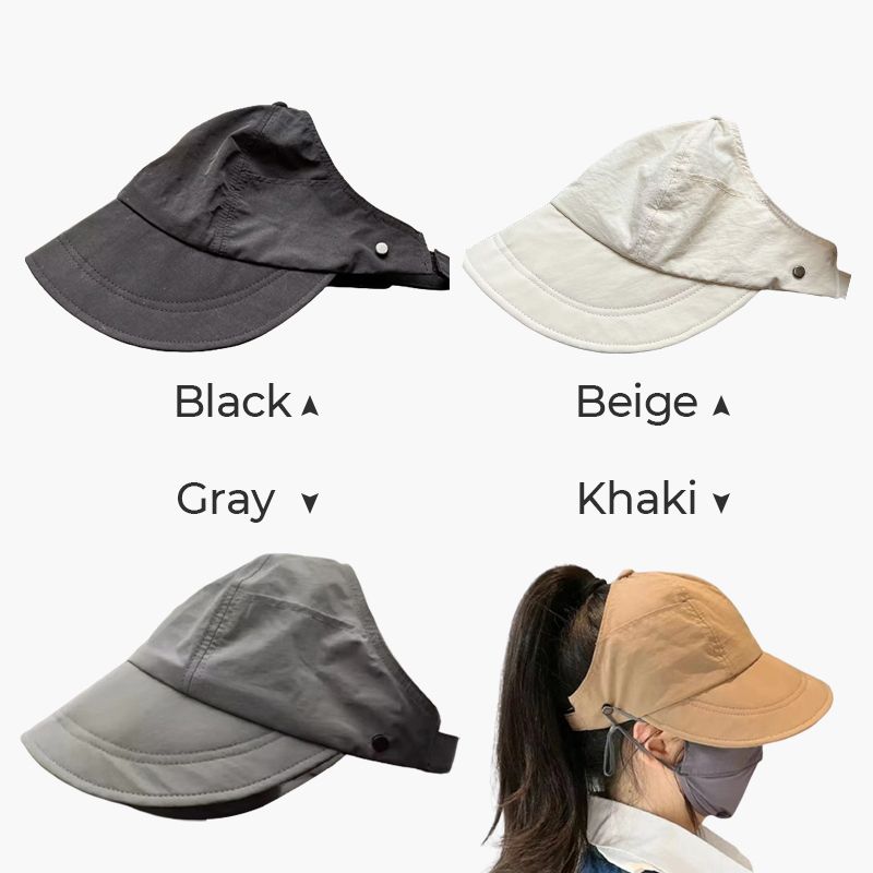 Women’s Adjustable Ponytail Sun Cap with Pocket