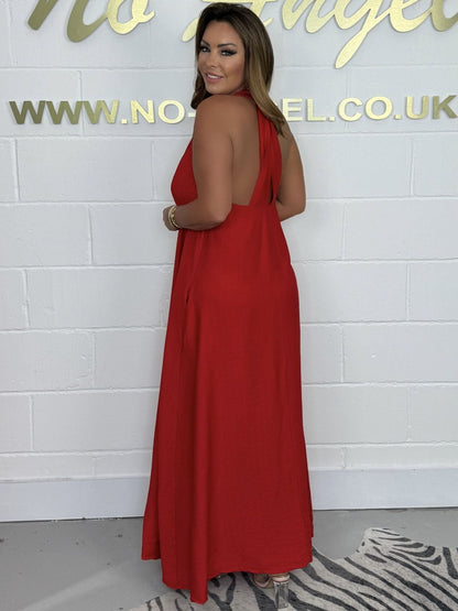 Women's Flowy T-Back Maxi Dress