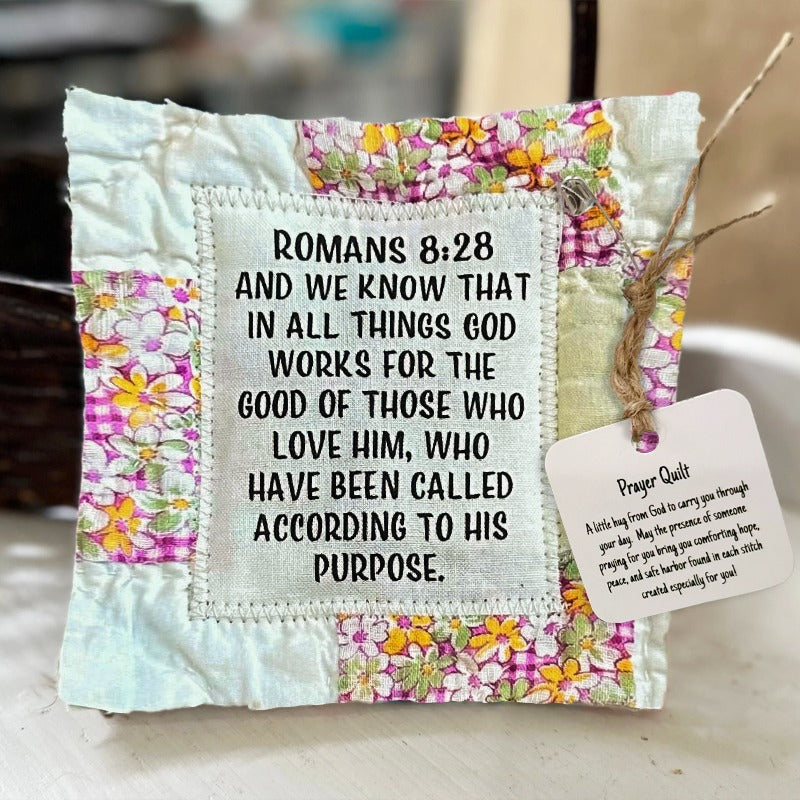 💜✝️Best Encouraged And Blessed Gift-Prayer Quilt With Cross Inside