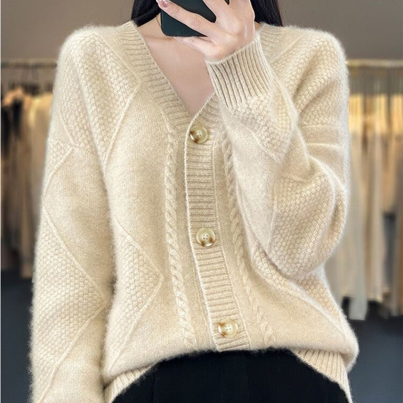 [Gift For Women] Women's Loose Slouchy Faux Cashmere Button Front Cardigan Sweaters