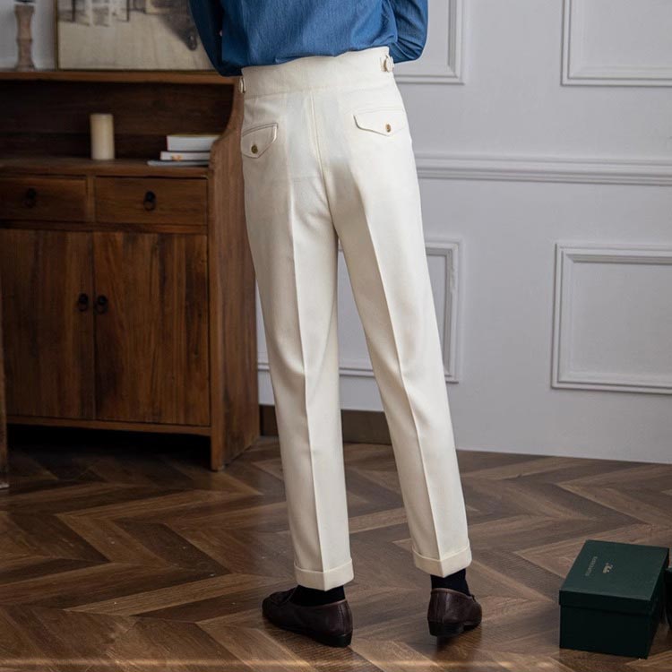 Men's Neapolitan Casual Formal Pants with Adjustable Waist