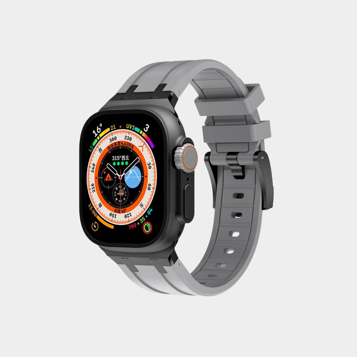 New AP Metal Head Silicone Band For Apple Watch