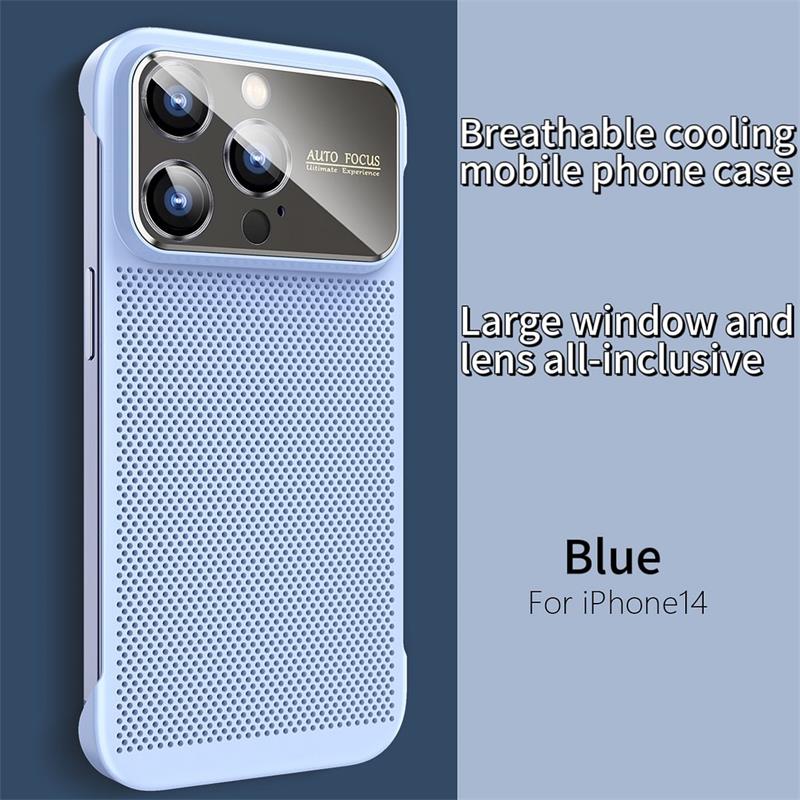 For iPhone 14 Borderless Big Window Cooling Phone Case