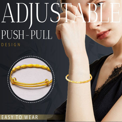 Delicate Gold-plated Lucky Bamboo Bracelet