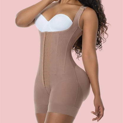 High Double Compression Garment Abdomen Tummy Control Adjustable Bodysuit with Hooks