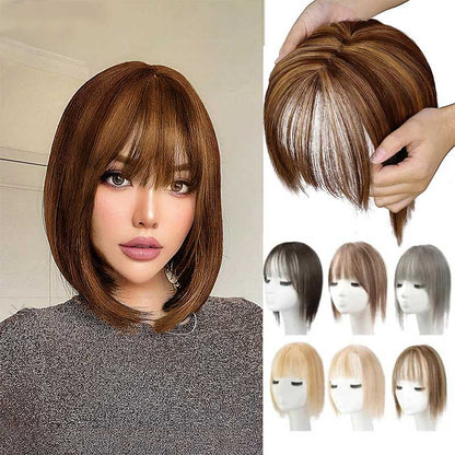 🎁Christmas sale🎅🔥Natural Hair Toppers with Bangs for Women