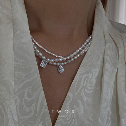 Pearl Zircon Necklace