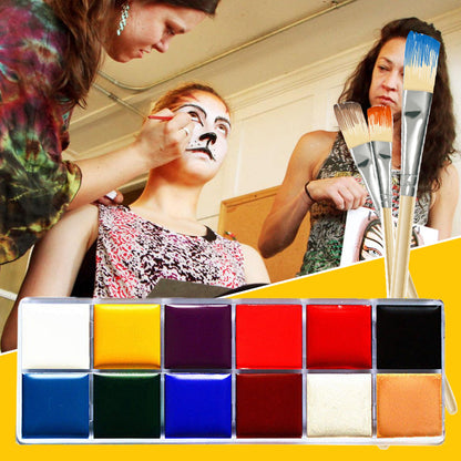 12 Colors Body and Face Paint Palette for Adults & Kids