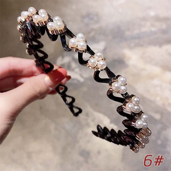 Pearl Zircon Elegant Wave Headband