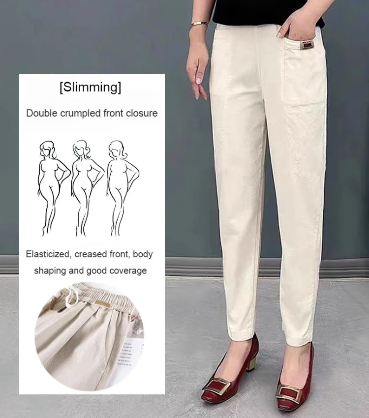 💝Women's Elastic Waist Cotton Pants