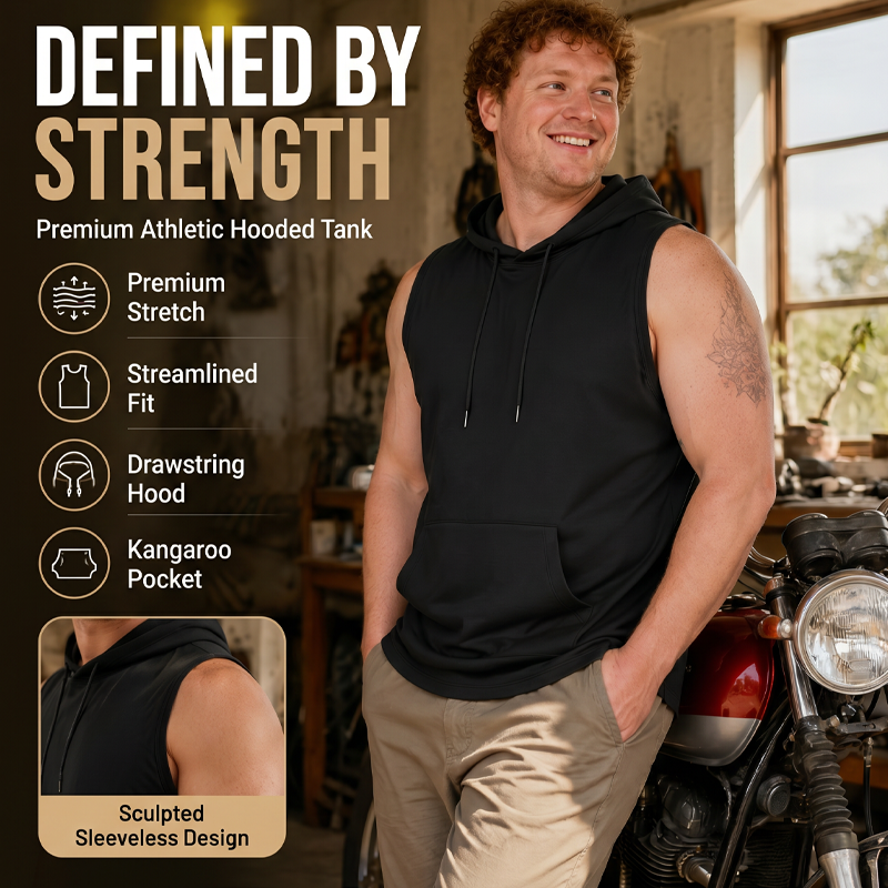 🔥 Sleeveless Hooded Sports Top💧 Moisture-wicking · Quick-drying and friction-resistant🧢