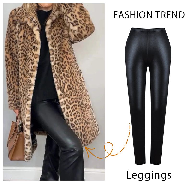 ✨Autumn's Best-Selling Sets 💖Women's Leopard Print Mid-Length Jacket and Leather Leggings