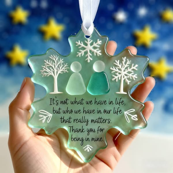 🌊Snowflake-Shaped Sea Glass Friendship Decor❄✨ Shaped by Nature & Crafted by Hand!