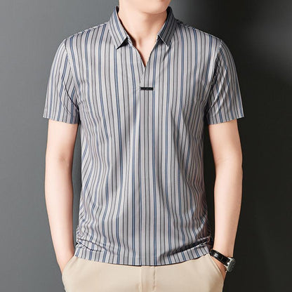 Men's Summer Striped Short Sleeve Shirt