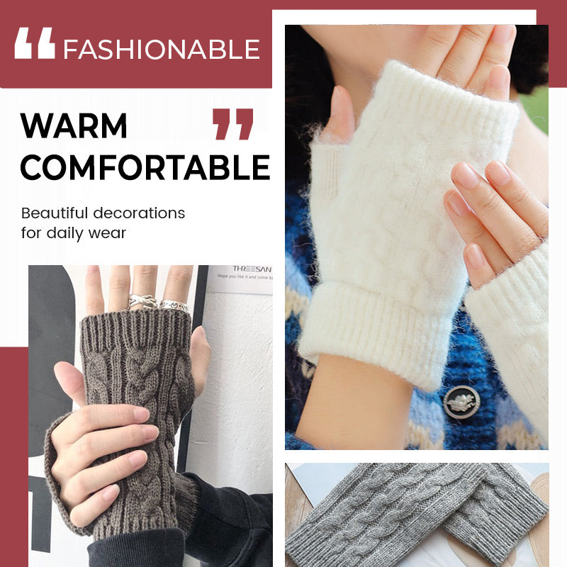 Unisex Half-finger Knit Glove